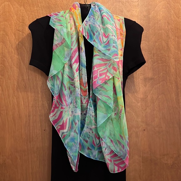 NWOT SWAROVSKI SILK SCARF - Picture 4 of 6